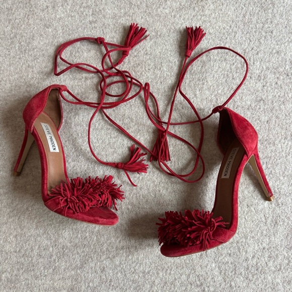 Steve Madden Shoes - Steve Madden Red Suede Heels